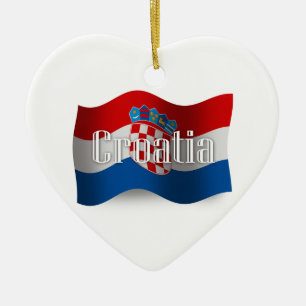 Wellenartig bewegende Flagge Kroatiens Keramikornament