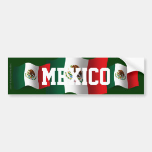 Wellenartig bewegende Flagge Mexikos Autoaufkleber