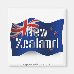 Wellenartig bewegende Flagge Neuseelands Magnet