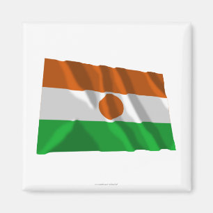 Wellenartig bewegende Flagge Nigers Magnet