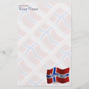 Wellenartig bewegende Flagge Norwegens Briefpapier