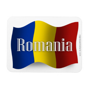 Wellenartig bewegende Flagge Rumäniens Magnet