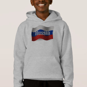 Wellenartig bewegende Flagge Russlands Hoodie