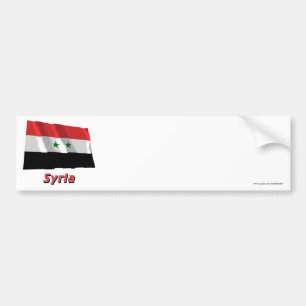 Wellenartig bewegende Flagge Syriens mit Namen Autoaufkleber