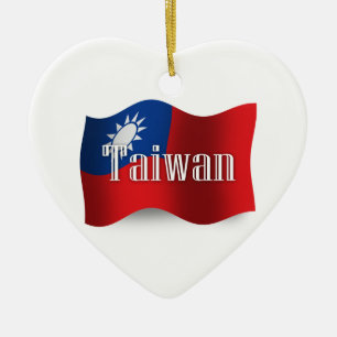 Wellenartig bewegende Flagge Taiwans Keramikornament