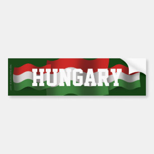 Wellenartig bewegende Flagge Ungarns Autoaufkleber