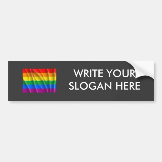 Wellenartig bewegende Gay Prideflagge - Autoaufkleber (Vorne)