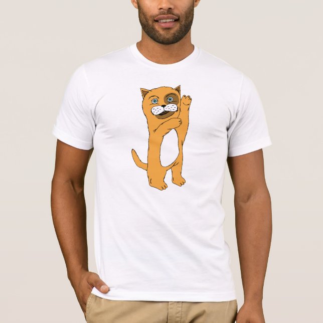 Wellenartig bewegende Katze T-Shirt (Vorderseite)