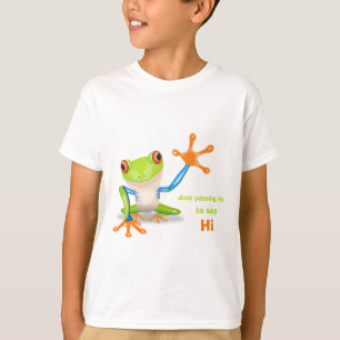 Wellenartig bewegende lustige Kinder der roten mit T-Shirt