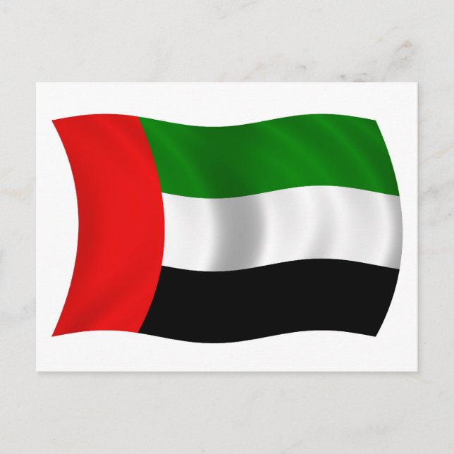 Wellenartig bewegende UAE-Flagge Postkarte (Vorderseite)