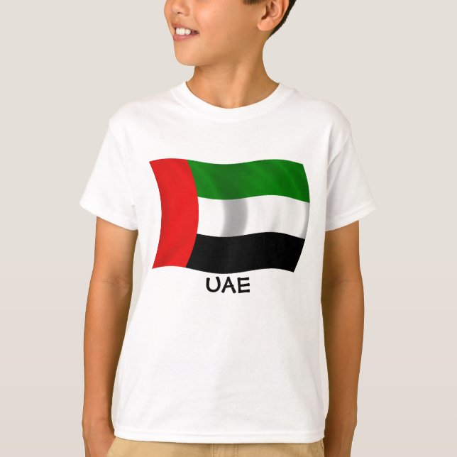 Wellenartig bewegende UAE-Flagge T-Shirt (Vorderseite)