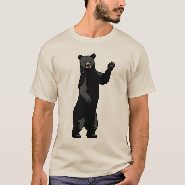 Wellenartig bewegender Bär sagt hallo T-Shirt (Vorderseite)