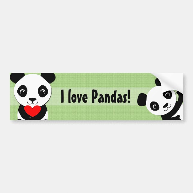 Wellenartig bewegender Panda-Autoaufkleber Autoaufkleber (Vorne)