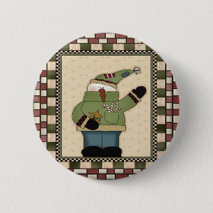Wellenartig bewegender Schneemann-runder Button