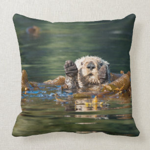 Wellenartig bewegender Seeotter Kissen