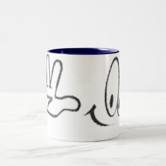 Wellenartig bewegendes Gesicht Zweifarbige Tasse