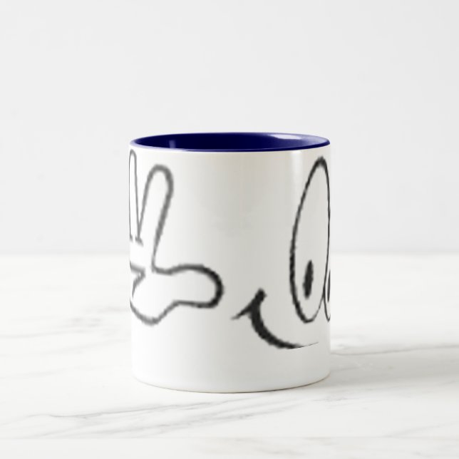 Wellenartig bewegendes Gesicht Zweifarbige Tasse (Mittel)