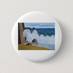 Wellenbrecher am Strand Button