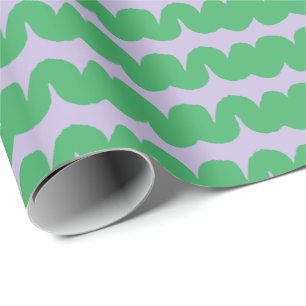 Wellenbrecher-Streifen Lilac grünes Umschlagpapier Geschenkpapier