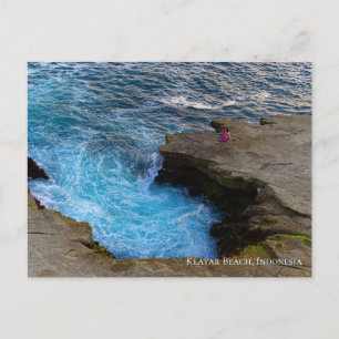 Wellenbrecher-Whirlpool-Ozean-Steine Postkarte
