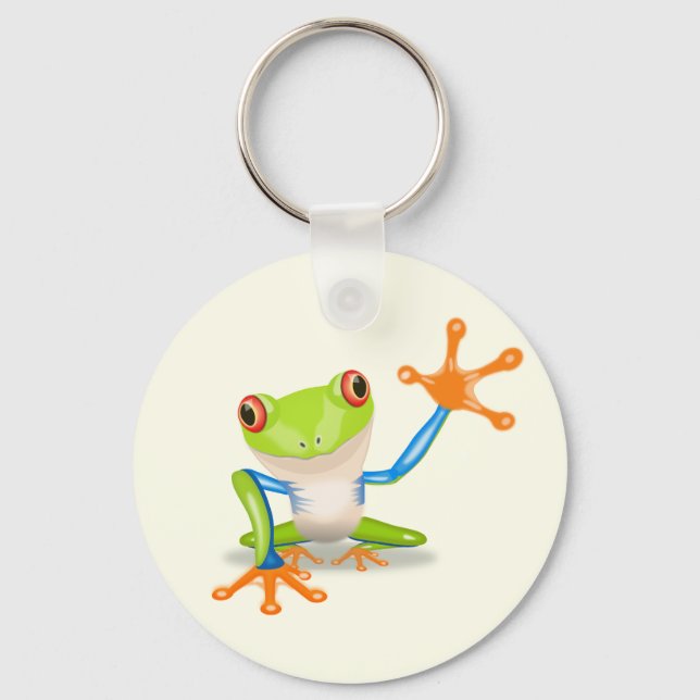 Wellenender mit Augen Baumfrosch Schlüsselanhänger (Vorderseite)