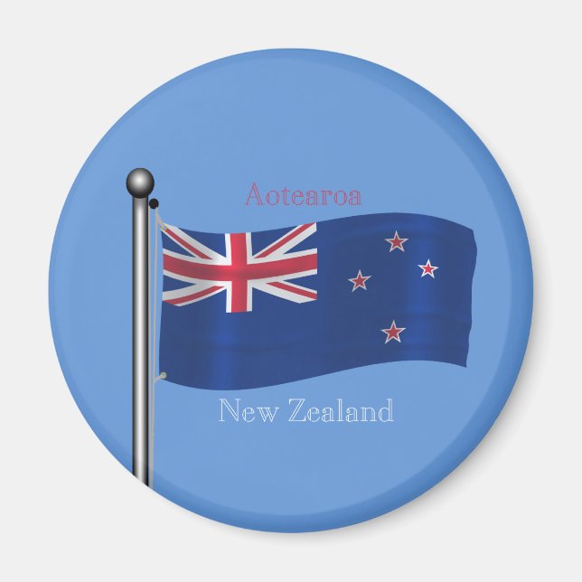 Wellenflagge in Neuseeland Magnet (Vorne)