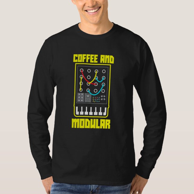 Wellenform-Synth-Nerd-Synthese für Kaffee und Modu T-Shirt (Vorderseite)