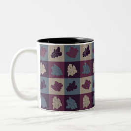 Wellenförmige Retro-Blumen - Chill-Töne Zweifarbige Tasse
