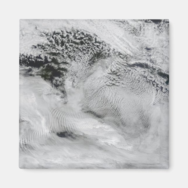 Wellenförmige Wellenwolken Magnet (Vorne)