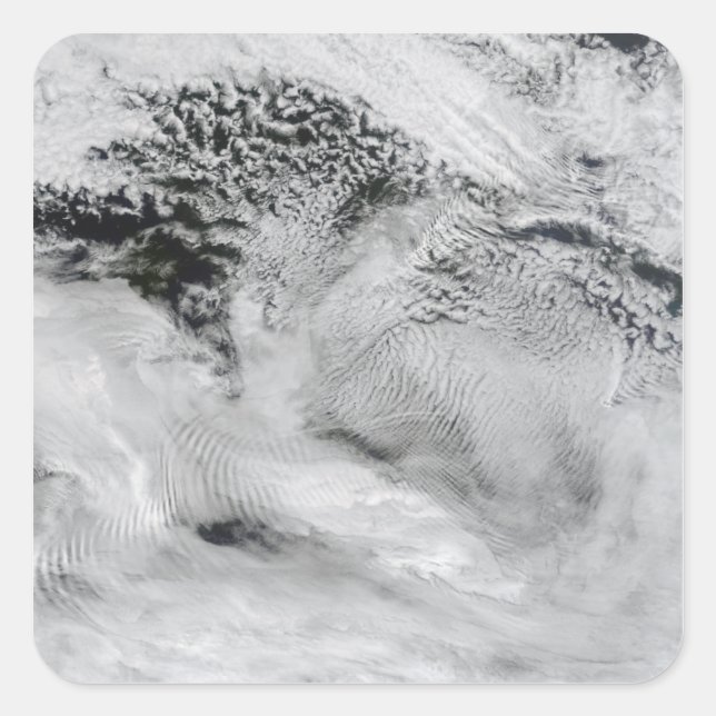 Wellenförmige Wellenwolken Quadratischer Aufkleber (Vorderseite)