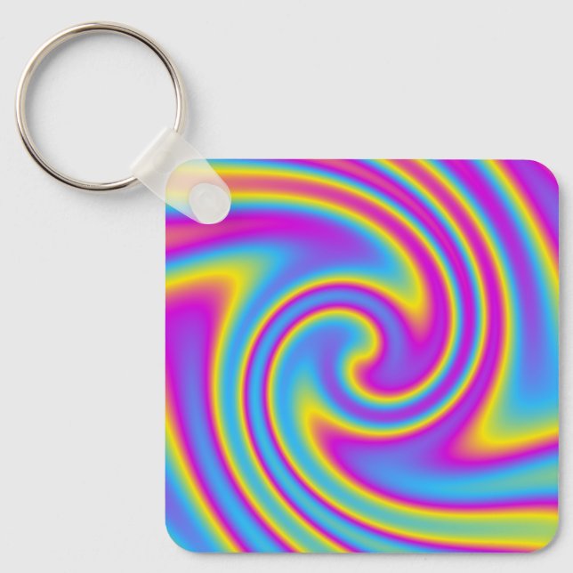 wellenförmiger Regenbogen Schlüsselanhänger (Vorderseite)