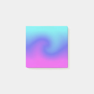 Wellenförmiger Wirbel Rosa Lila Blau Aqua Farbflus Post-it Klebezettel