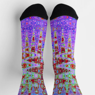 Wellenförmiges abstraktes rotes und violettes Retr Socken