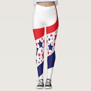 Wellenförmiges patriotisches Abstrakt Leggings