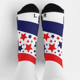 Wellenförmiges patriotisches Abstrakt Socken