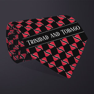 Wellenförmiges Trinidad und Tobago Flaggenmuster Krawatte