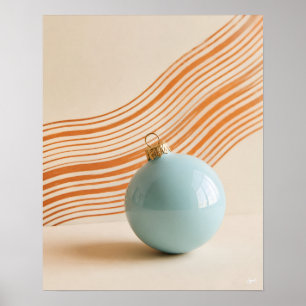 Wellenförmiges Weihnachtsbaum-Schmuck-Stillleben Poster