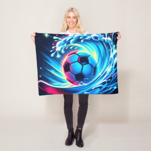 Wellenfußball Futuristische Ozean Fußball Surf Fleecedecke