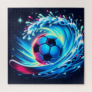 Wellenfußball Futuristischer Ozean Fußball Surfen