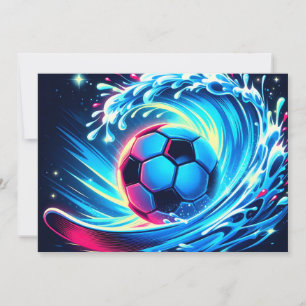 Wellenfußball Futuristischer Ozean Fußball Surfen Ankündigung