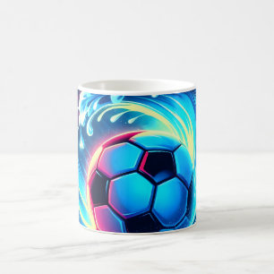 Wellenfußball Futuristischer Ozean Fußball Surfen Kaffeetasse