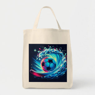 Wellenfußball Futuristischer Ozean Fußball Surfen Tragetasche