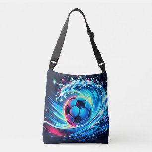 Wellenfußball Futuristischer Ozean Fußball Surfen Tragetaschen Mit Langen Trägern