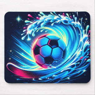 Wellenfußballball Futuristische Ozeanfußball-Surfi Mousepad
