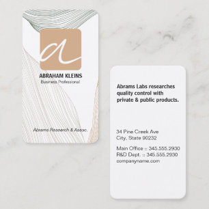 Wellenlinienmuster   Monogramm Schrift   Elegant Visitenkarte