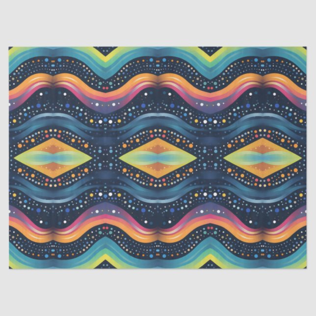 Wellenmulticolor Seidenpapier (Vorderseite)