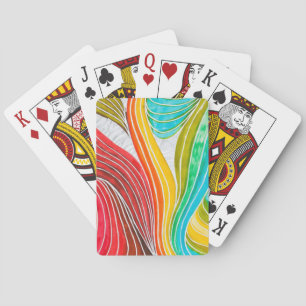 Wellenmuster, Gezeichnet von Aquarellfarben Spielkarten