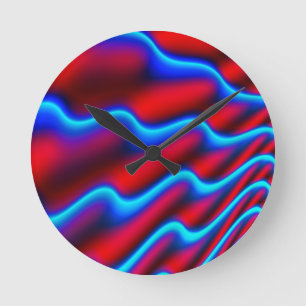 Wellenmuster-Hintergrundkurve Runde Wanduhr