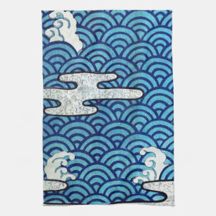 Wellenmuster, japanisches Design Geschirrtuch