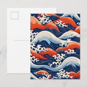 Wellenmuster Postkarte